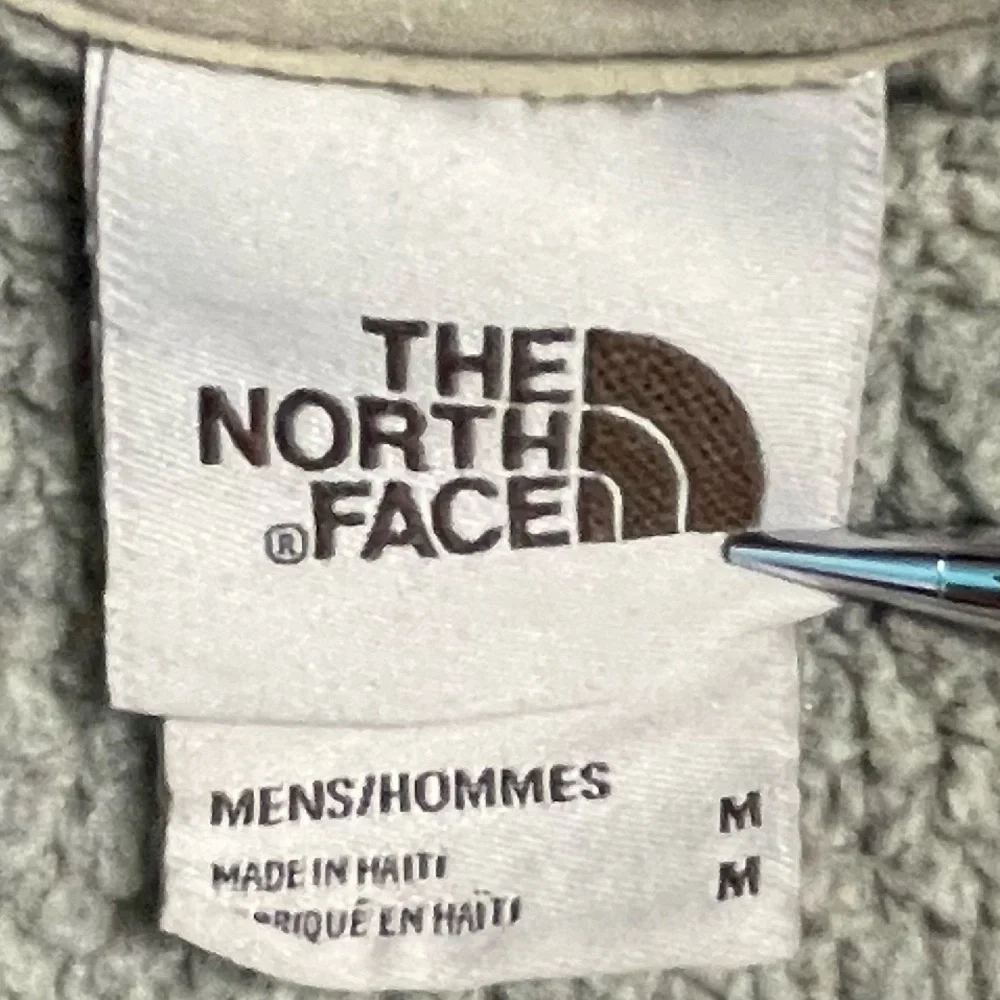 THE NORTH FACE Grey Green Fleece Jumper Medium Mens Half Zip Pullover Outerwear